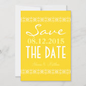 黄色の文字は、日付の磁気結婚式の招待を保存 マグネット招待状 (正面)