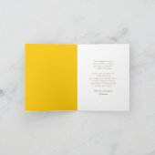 黄色の斜ストライプ線の写真のモダン卒業 サンキューカード (内部)