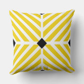 黄色の斜ストライプ線 クッション (裏面)