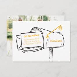 黄色の新しいアドレスメールボックスの移動