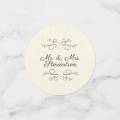 黄色の新郎新婦の結婚紙吹雪 コンフェッティ (スモール正面)