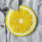 黄色の新鮮なサワーレモンスライスモダン 缶バッジ (インサイチュ)