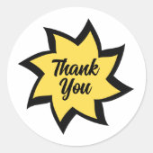 黄色の旋回ステッカー ラウンドシール (正面)