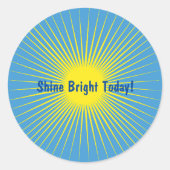 黄色の日が差すことシール ラウンドシール (正面)