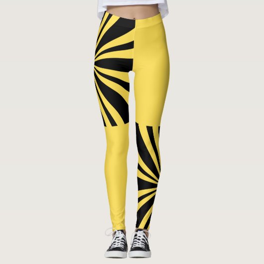 黄色の日が差すこと繰り返しレギンス レギンス (正面)