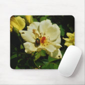 黄色の日本のバラフローラのグリーンビートル マウスパッド (マウス)