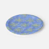 黄色の日水カラー背景（青） ペーパープレート (アングル)