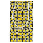 黄色の明るい点のパターン スモールペーパーバッグ (正面)