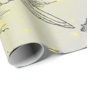 黄色の星と天使飛んでいるの包装紙 ラッピングペーパー (ロールコーナー)