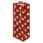 黄色の星と赤の背景 ワインギフトバッグ (裏面アングル)