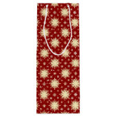 黄色の星と赤の背景 ワインギフトバッグ (裏面)