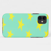 黄色の星オンターコイズ Case-Mate iPhoneケース (裏面(横))