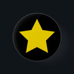 黄色の星ボタン 缶バッジ<br><div class="desc">黒い背シンプル景を持つ黄色い星</div>