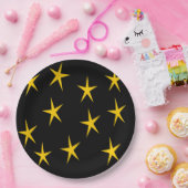 黄色の星 ペーパープレート (パーティー)