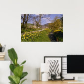 黄色の春のダッフ縁どィル、ピーブルの花 ポスター (ホームオフィス)