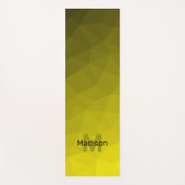 黄色の暗いジオメトリックメッシュパターグラデーションン（モノグラム） ヨガマット (正面)