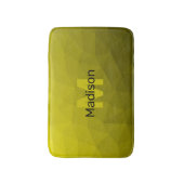 黄色の暗い幾何グラデーションメッシュパターンモノグラム バスマット (正面縦)