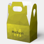 黄色の暗い幾何グラデーションメッシュパターンモノグラム フェイバーボックス (オープン)