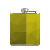 黄色の暗い幾何グラデーションメッシュパターンモノグラム フラスク (裏面)