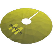 黄色の暗い幾何グラデーションメッシュパターンモノグラム ブラッシュドポリエステルツリースカート (アングル)