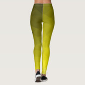 黄色の暗い幾何グラデーションメッシュパターンモノグラム レギンス (裏面)