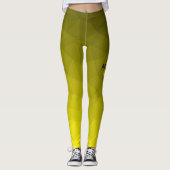 黄色の暗い幾何グラデーションメッシュパターンモノグラム レギンス (正面)