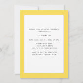 黄色の最終的な写真卒業のお知らせ 招待状 (裏面)