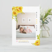 黄色の最高の花母の日の写真 シーズンカード (スタンド正面)