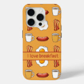 黄色の朝食パターンは大好き Case-Mate iPhoneケース (裏面)
