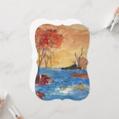 黄色の木々 一般向け 個人化可能なカード カード (正面/裏面インサイチュ)