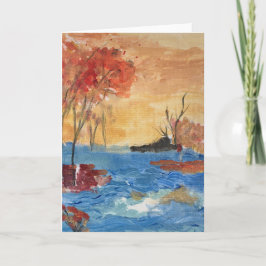 "黄色の木と湖"   招待状