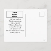 黄色の木のクリスマスとロゴのプロモビジネスレッド シーズンポストカード (裏面)