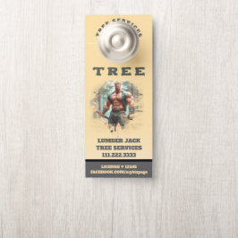 *~*黄色の木材ジャックツリーサービスQRドア ドアノブサイン