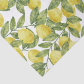 黄色の柑橘系水色のレモンと緑葉の 薄葉紙 (詳細)