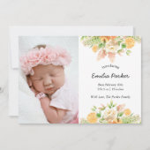 黄色の柑橘類の果実 |モダンエレガントフローラ誕生 案内状 (正面)