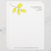 黄色の柳のカタキンスの水の色のアートレターヘッド レターヘッド (正面/裏面)