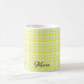 黄色の格子模様のマグカップ コーヒーマグカップ (中央)