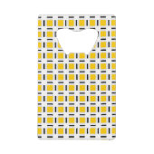 黄色の格子模様 クレジットカード栓抜き (正面)