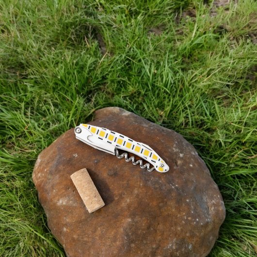 黄色の格子模様 ソムリエナイフ