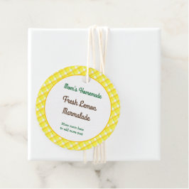 黄色の格子縞チェック編集可能レトロ フェイバータグ