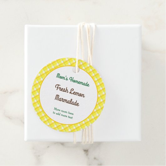 黄色の格子縞チェック編集可能レトロ フェイバータグ (インサイチュ)