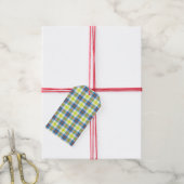 黄色の格子縞 ギフトタグ (より糸付き)