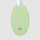 黄色の格言グリーンチェックNAME年クリスマスおもしろい オーナメント (正面)