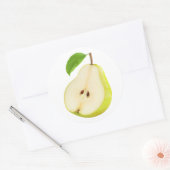黄色の梨の半分 ラウンドシール (封筒)
