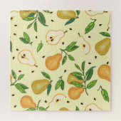 黄色の梨の果実：ヴィンテージイラストレーション。 ジグソーパズル (横)