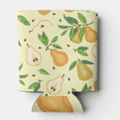 黄色の梨の果実：ヴィンテージイラストレーション。 缶クーラー (裏面)