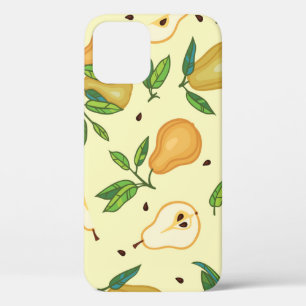 黄色の梨の果実:ヴィンテージイラストレーション。 iPhone 12ケース