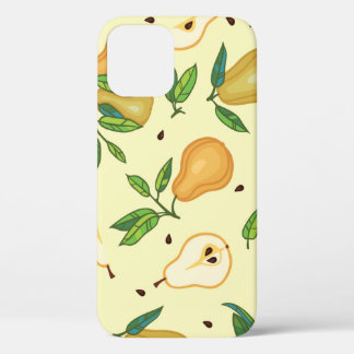 黄色の梨の果実:ヴィンテージイラストレーション。 iPhone 12ケース