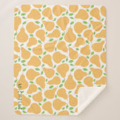 黄色の梨 | Monogram Sherpa毛布 シェルパブランケット (正面)