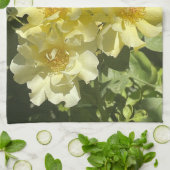 黄色の植物の花 キッチンタオル (折り畳み)